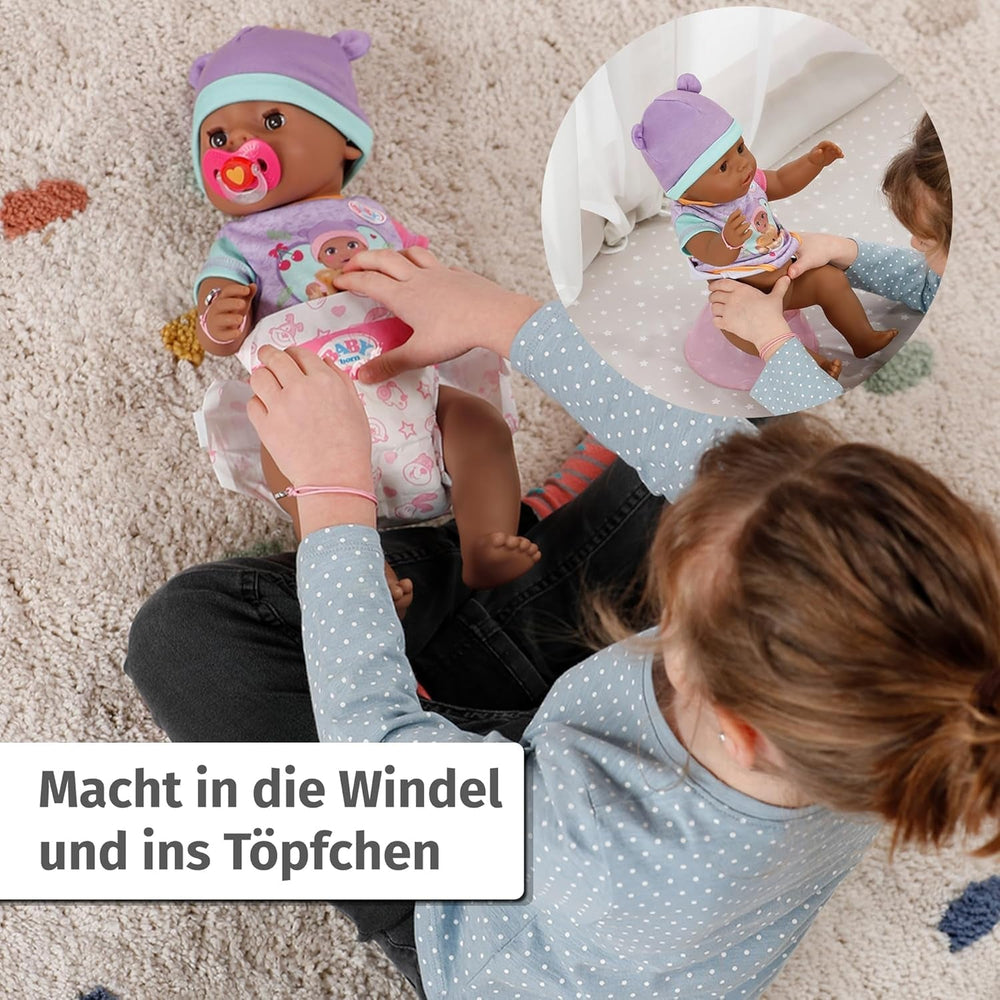 BABY Born Eva 43Cm, păpușă cu 10 funcții și accesorii, pentru copii de la 3 ani, funcționează fără baterie, păpușă mare 43Cm, 836408 Zapf Creation Papusi Naty Shop