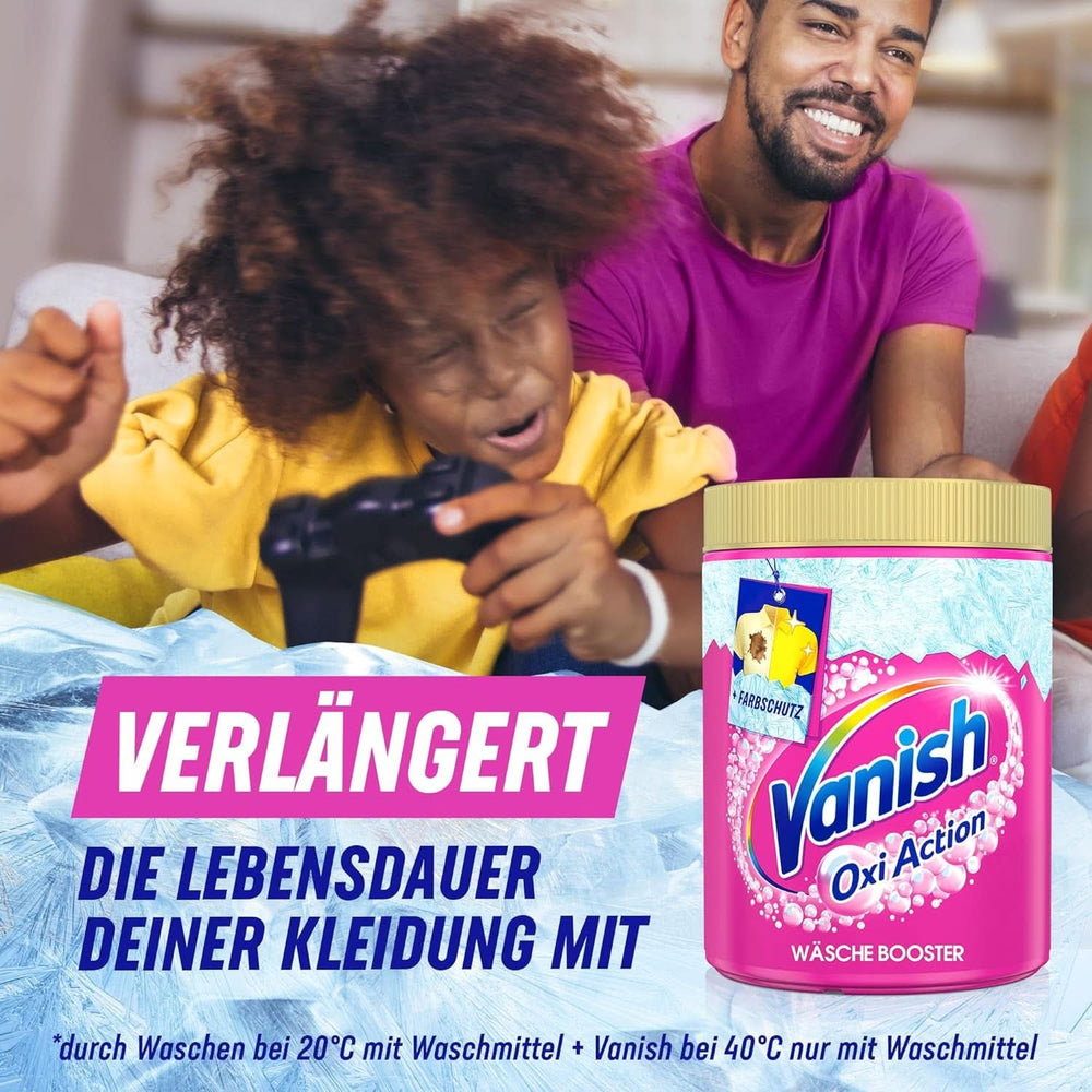 Vanish Oxi Action Powder Pink - 1 X 1,65 Kg - prášek na odstranění skvrn a zlepšení prádla bez chlóru - na barevné prádlo Prací prostředky Naty Shop