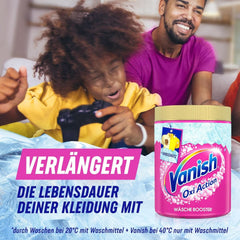 Vanish Oxi Action Powder Pink - 1 X 1,65 Kg - prášek na odstranění skvrn a zlepšení prádla bez chlóru - na barevné prádlo Prací prostředky Naty Shop