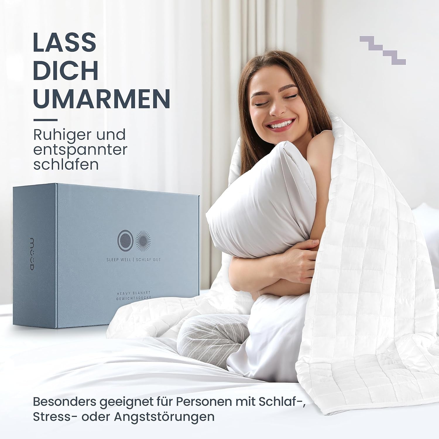 7 kg terapeutická přikrývka I 135X200Cm I Pro klidný spánek I Vysoce kvalitní vážená přikrývka vyrobená z prodyšné bavlny I Uvolňující a léčebná od stresu - Včetně balící krabice s rukojetí Postele a přikrývky Besuche den mÃ¼Ã¼d-Store