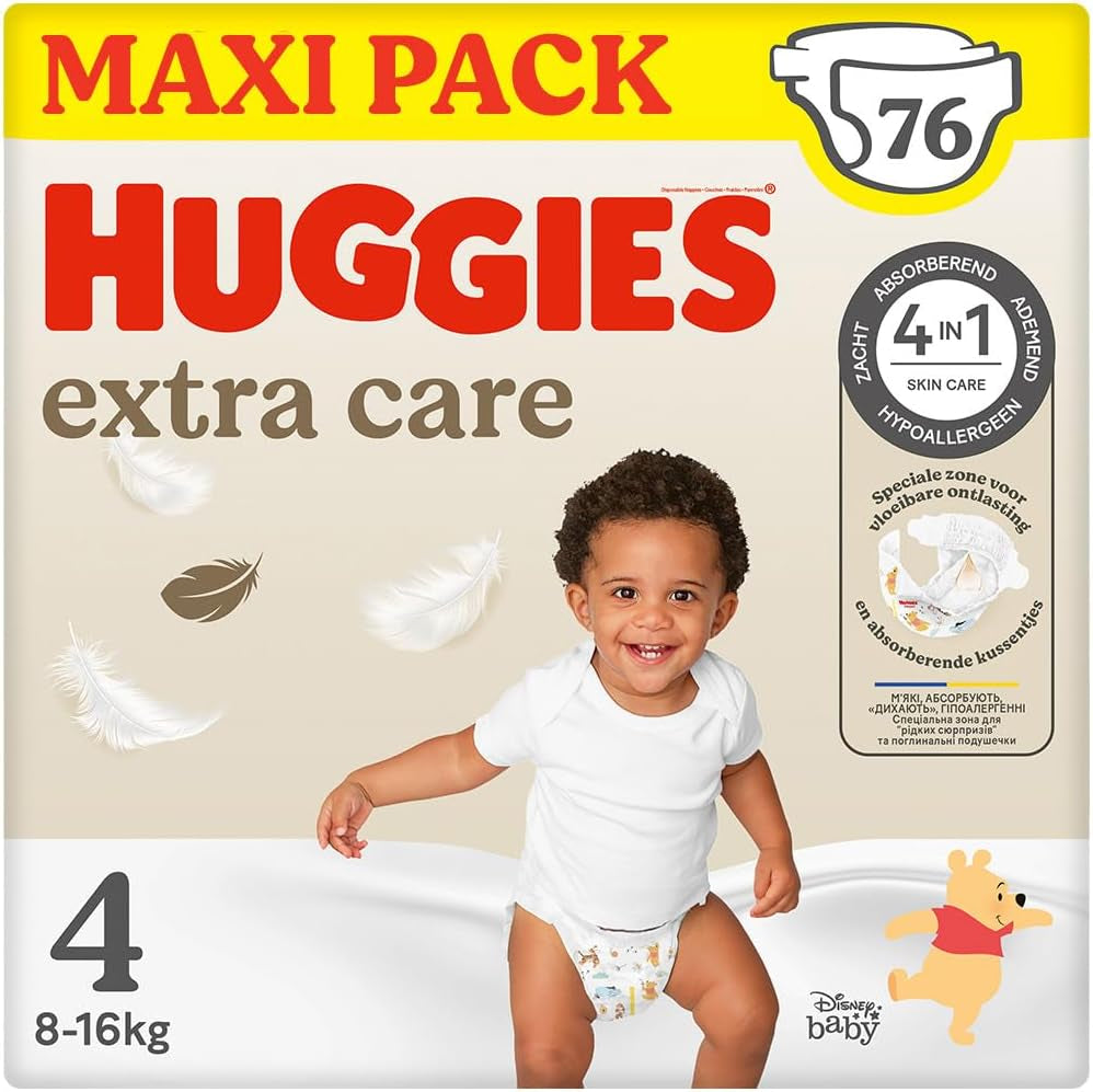 Pleny Huggies Extra Care, velikost 6, 15-25 kg, 60 kusů