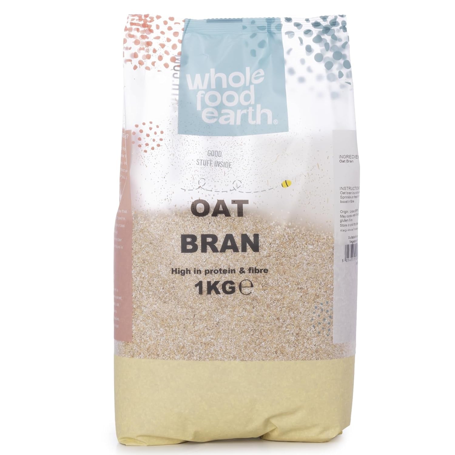 Wholefood Earth stabilizované ovesné otruby 2 kg | Bez GMO | Bohaté na vlákninu