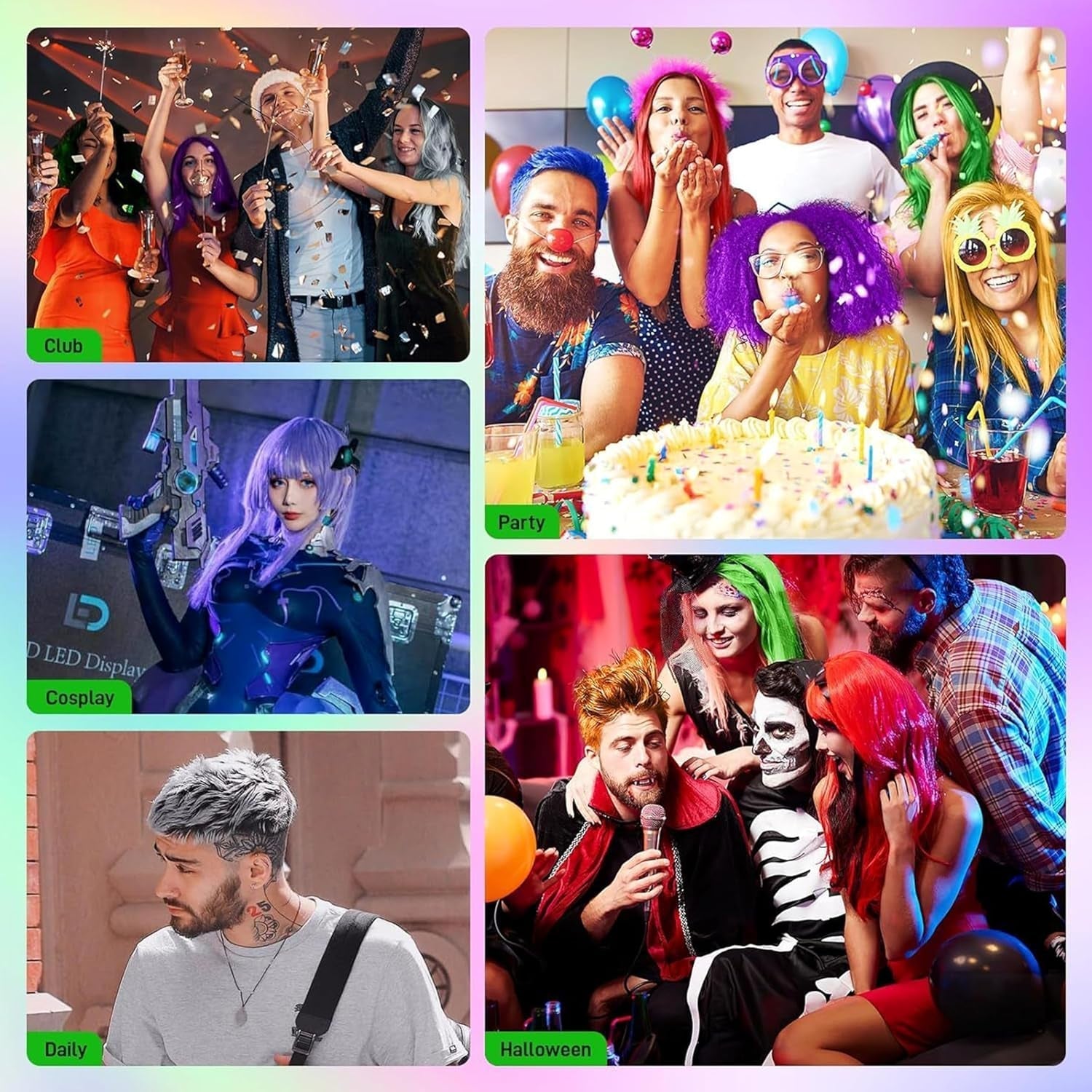 Vopsea de păr temporară verde, Styling Hair Tone pentru bărbați femei, Pomadă pentru coafură naturală, Ceară de vopsit părul pentru petreceri, Cosplay & Halloween, Crăciun, Vopsea de păr temporară cremă (100g, verde) Vopsea pentru par Naty Shop