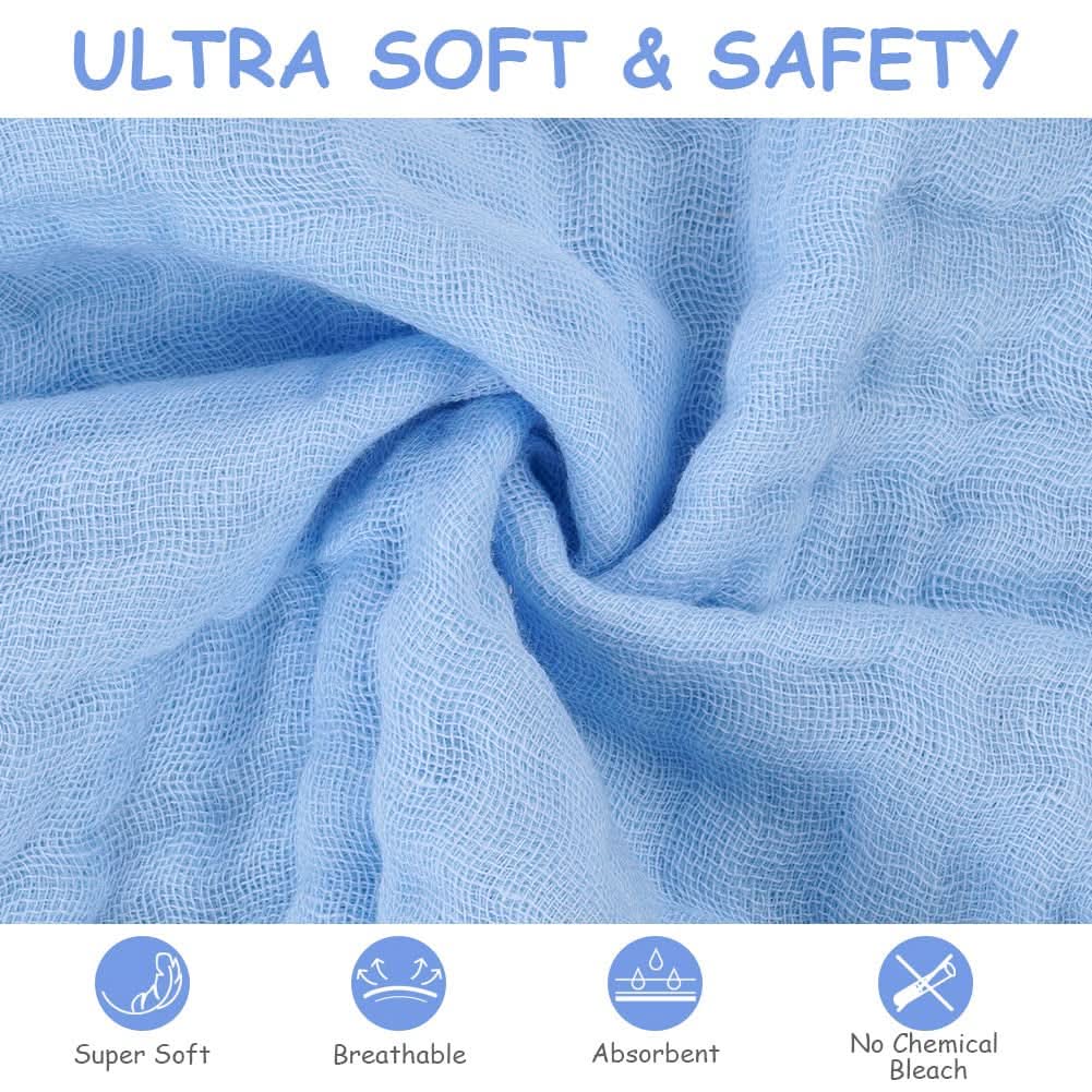 Dětské mušelínové ručníky, balení 8 ks savých ručníků z organické bavlny, 25 x 25 cm Mother and Baby Naty Shop