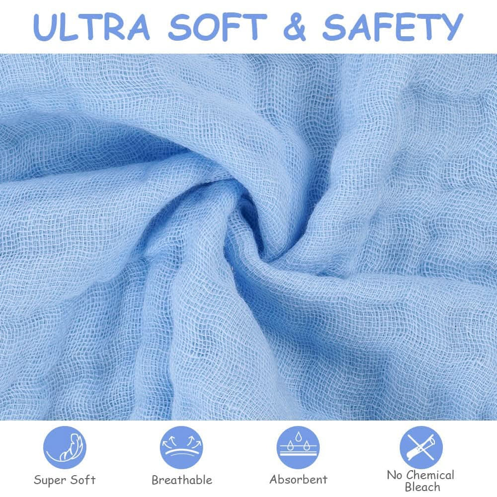 Dětské mušelínové ručníky, balení 8 ks savých ručníků z organické bavlny, 25 x 25 cm Mother and Baby Naty Shop