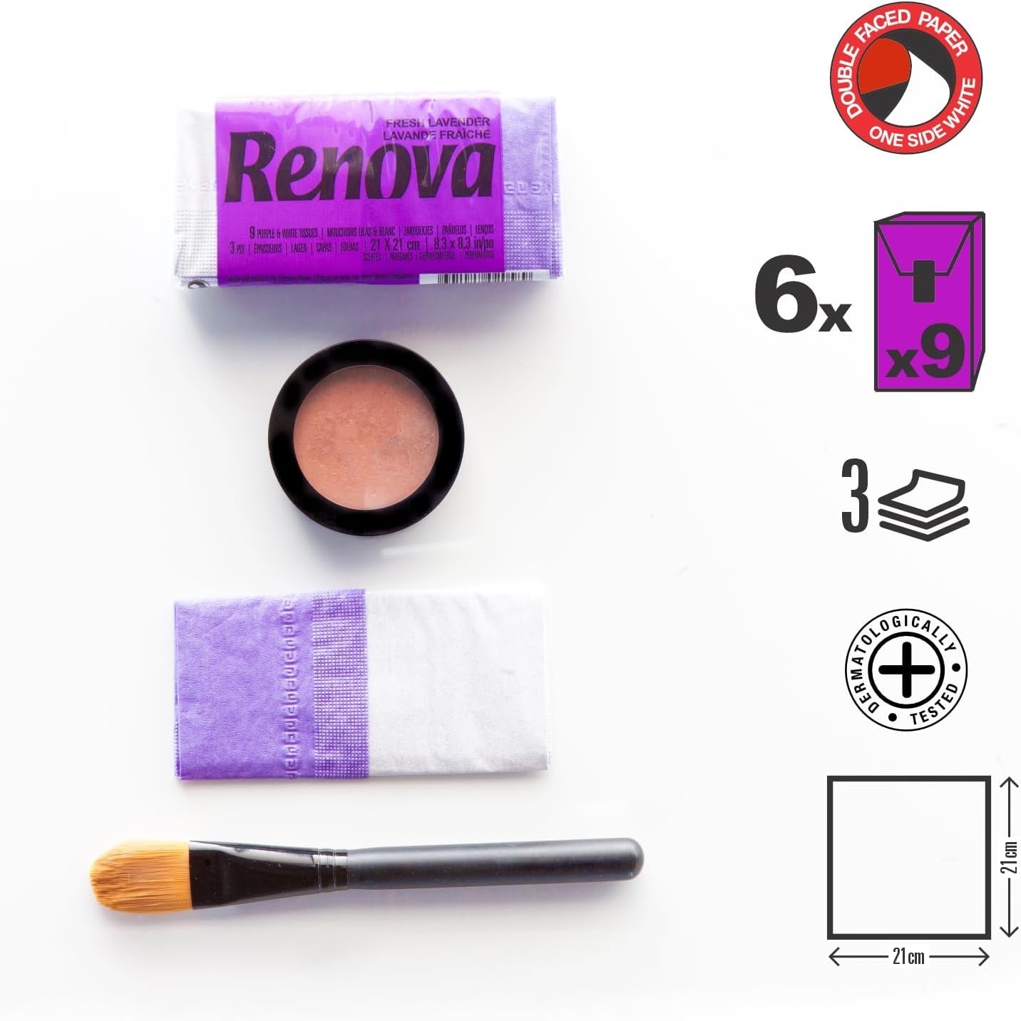servetele Renova Red Label Purple Scent Lavender - 6 pachete, 54 bucăți