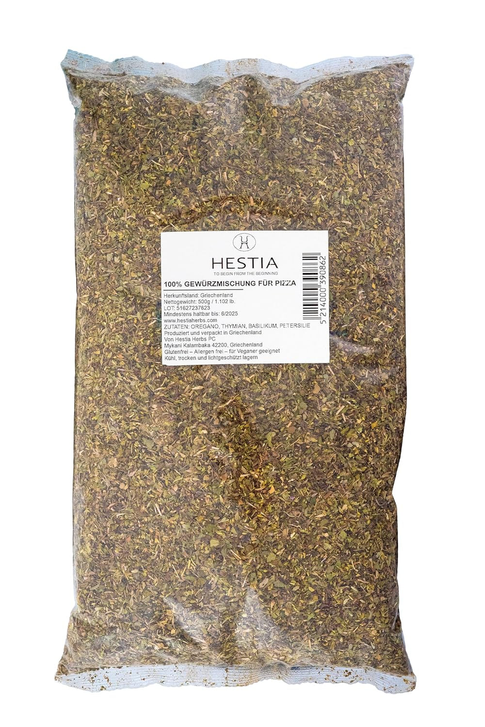 Hestia Herbs Řecký středomořský Kräutermischung s oreganem, rozmarýnem, tymiánem, bazalkou a petrželkou na vaření, 500 g – Autentické Gewürzmischung für traditionale Rezepte