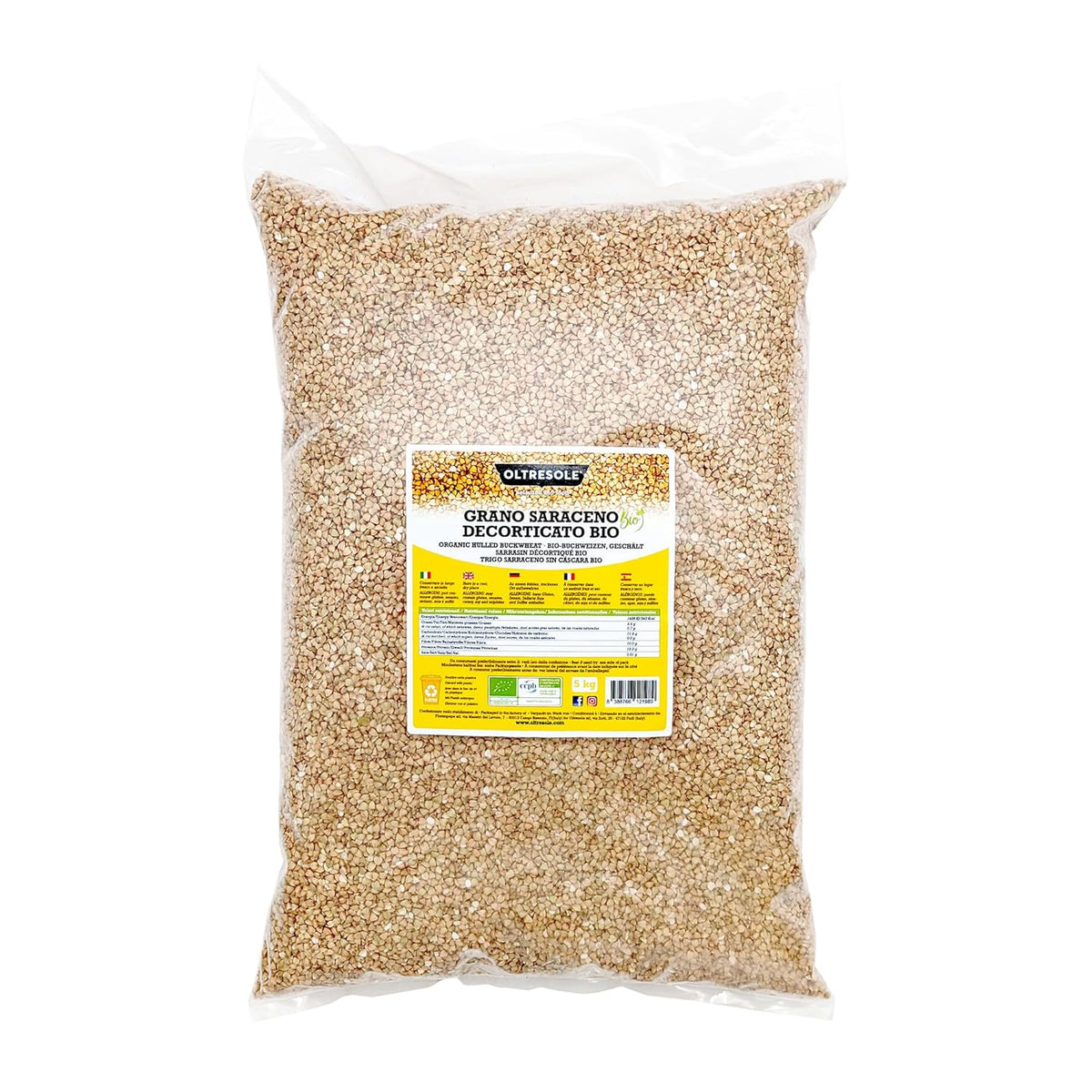 - Organic Buchweizen geschält 5 Kg - Getreide, nict wärmebehandelt, aus biologischem Anbau, Convenience Package