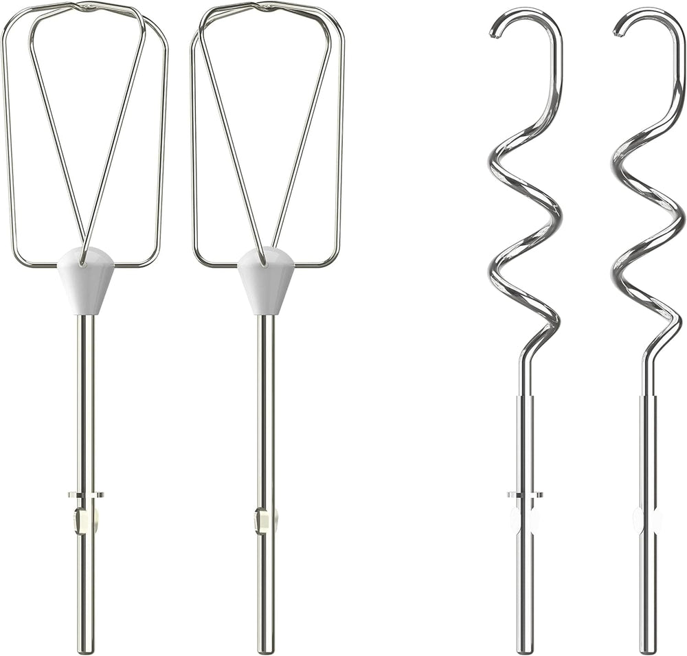 Krups GN4001 3 Mix 4000 Ruční mixér | 450 Watt | Robustní provedení | Regulátor otáček | Turbo-Und Auswurf-Funktion | Vč. 2 Rührbesen Und 2 Knethaken | Weiß/Grau Kitchen Naty Shop