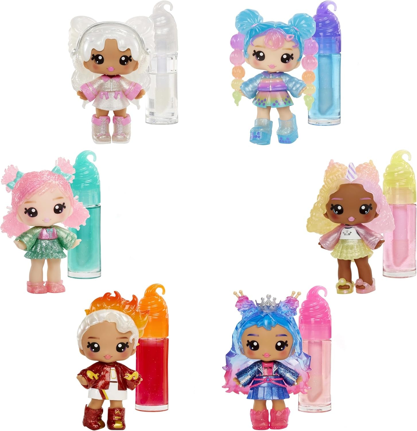 Yummiland Lip Gloss Doll - Roxie Crystal Candy - Inklusive DIY Lipgloss-Set, Geeignet für Kinder ab 4 Jahren, Rosa, Series 2