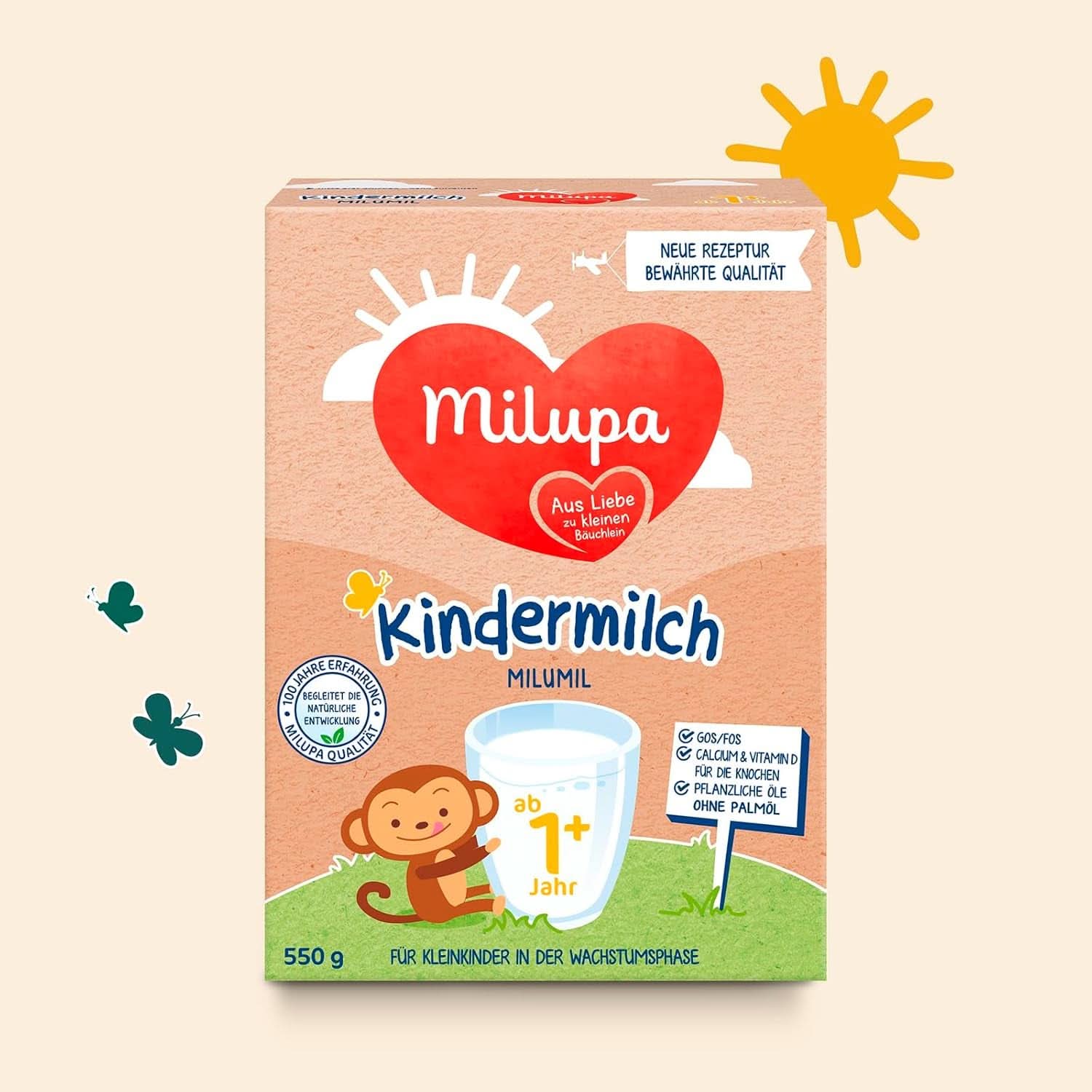 Milupa Mléko pro děti Milumil 1 plus - od 1 roku - pro malé děti ve fázi růstu - doprovází přirozený vývoj - 5 x 550 g prášku Mother and Child Naty Shop
