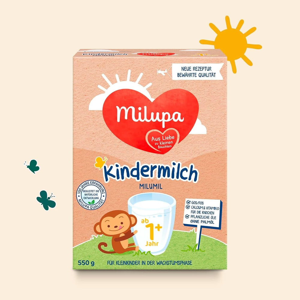 Milupa Mléko pro děti Milumil 1 plus - od 1 roku - pro malé děti ve fázi růstu - doprovází přirozený vývoj - 5 x 550 g prášku Mother and Child Naty Shop