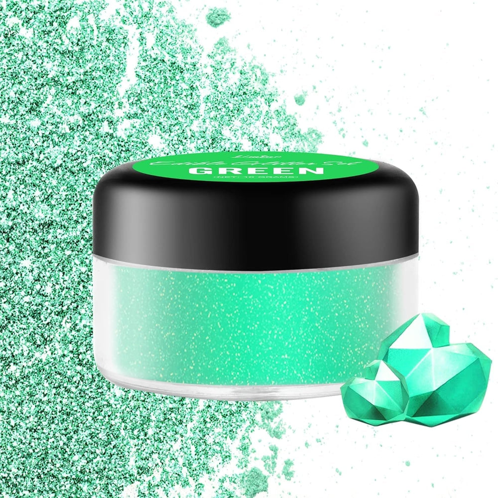 Glitter comestibil, 10 grame, diverse culori Glitter Naty Shop Verde