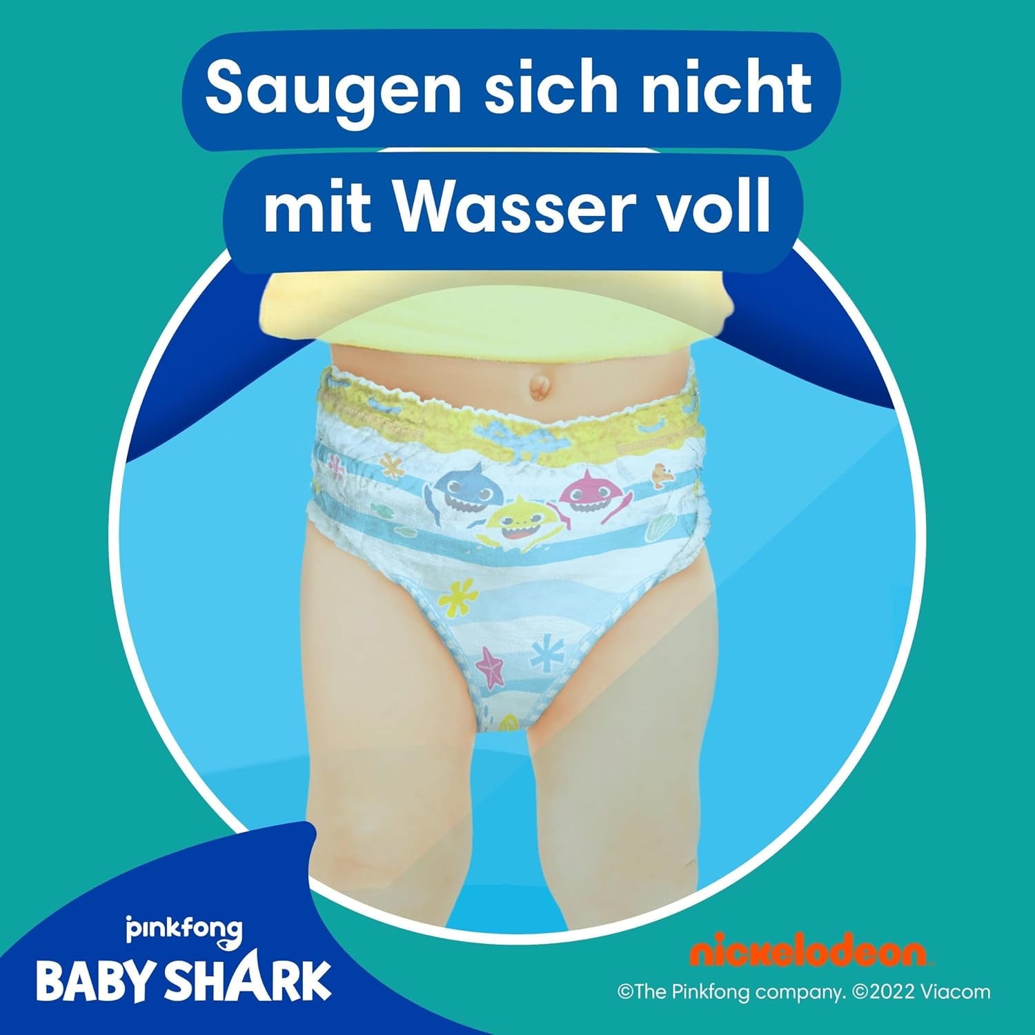 Pampers Velikost 5-6 Splashers Baby Shark Limitovaná edice 10 balení Jednorázové plenky na plavání pro bezpečnou ochranu vody