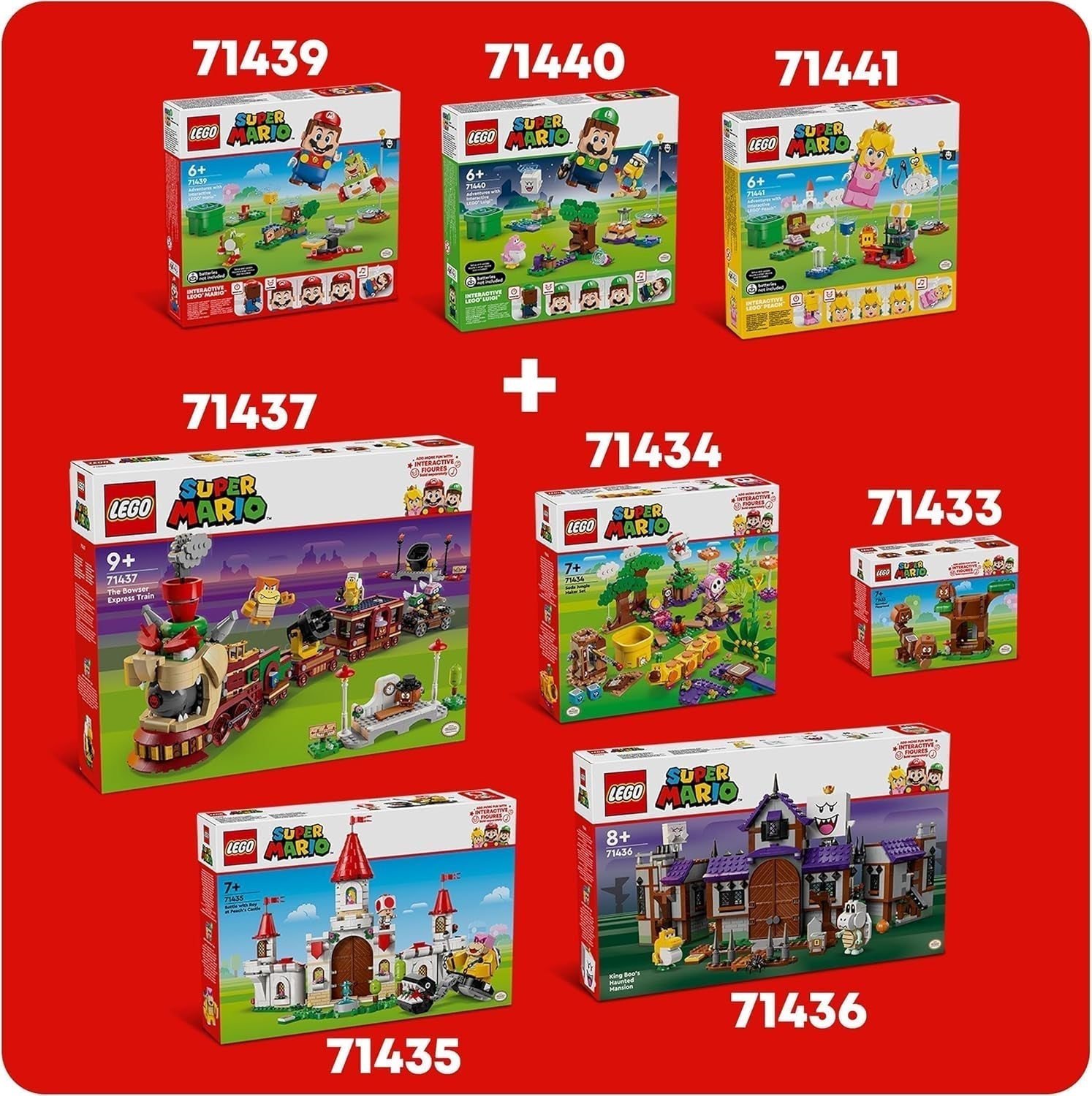 LEGO Super Mario Express Bowser Train Kids Adventure Playset with Hammer Brother 2 Gumbas a 2 Parapunctures Dárek pro Nintendo pro chlapce a dívky 71437 Stavebnice Besuche den LEGO-Store