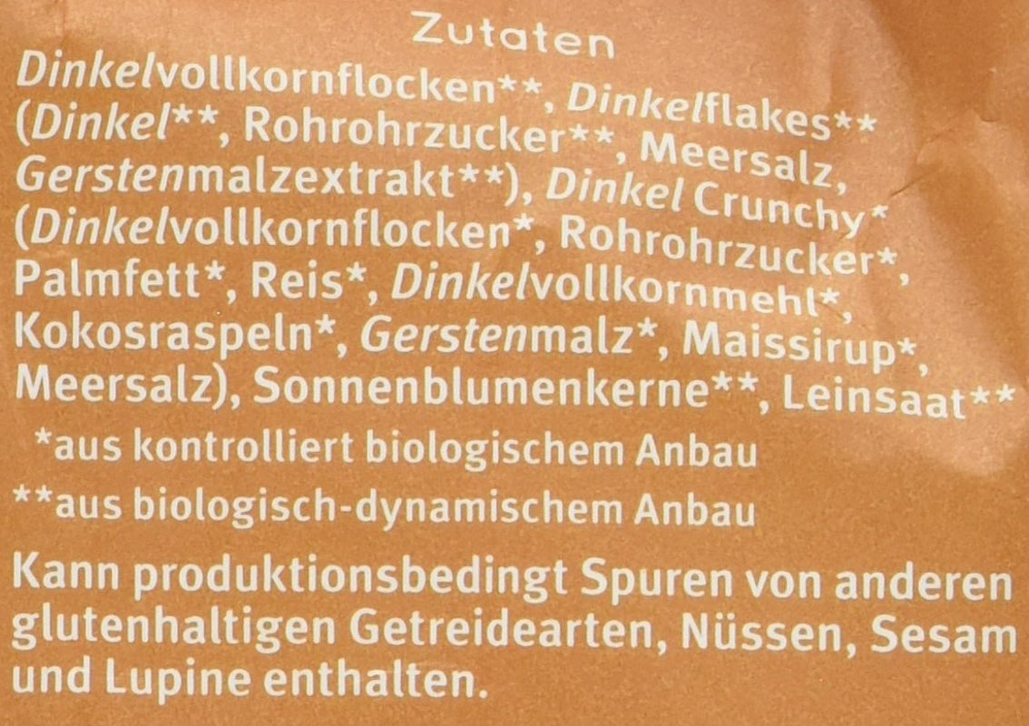 Křupavé Hof špaldové müsli (1 x 425 g) Balení 1 ks