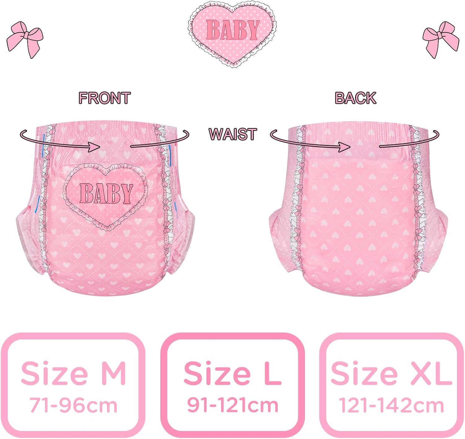 Pleny s potiskem pro dospělé 5500-5800 ml 2 balení - Blushing Baby (M)