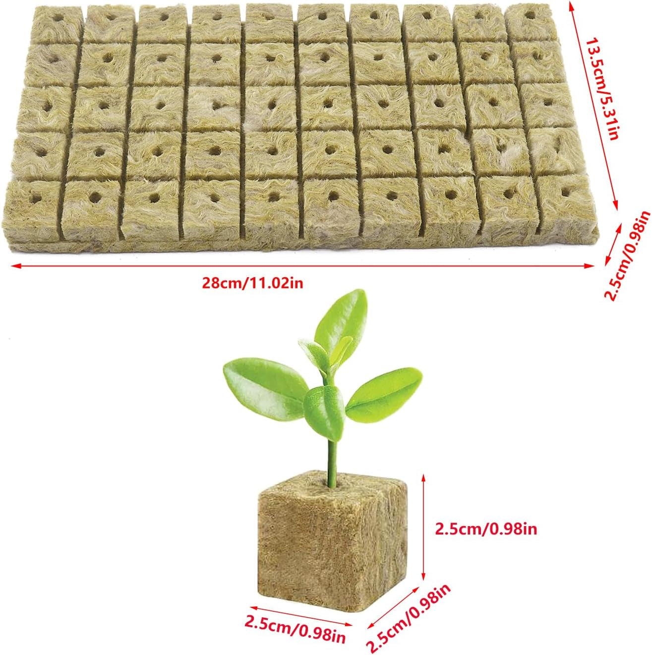 50 ks podložka na pěstování z minerální vlny, kostka z minerální vlny, izolace z minerální vlny, podložka na pěstování z minerální vlny s nůžkami a rukavicemi pro pěstování bez půdy, hydroponii a přesazování