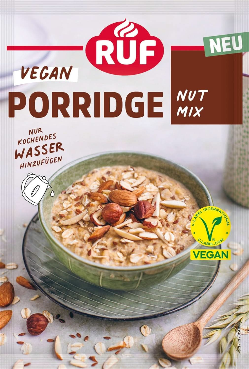 RUF Vegan Kaše Red Berry Oats, Kaše s jahodami a malinami, 60 gramů Cereálie Naty Shop