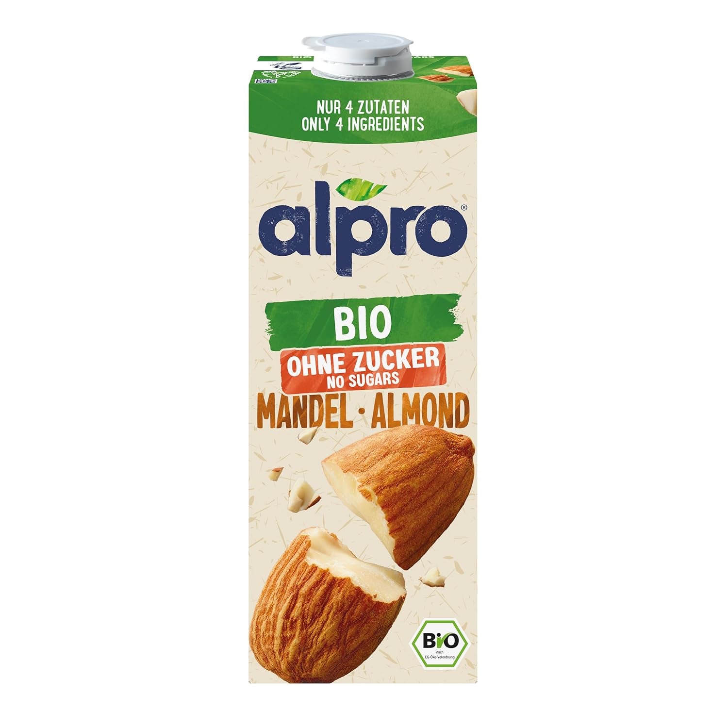 Alpro Bio Mandeldrink ohne Zucker – 8 x 1 l