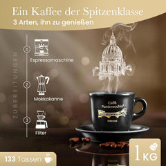 Kaffeebohnen 1kg – Ganze Kaffeebohnen Arabica Robusta – Coffee Beans mit Frucht- und Blütenaromen – Weich und Ausgewogen – Für Espresso Moka Vollautomat – CAFFÈ PONTEVECCHIO FIRENZE