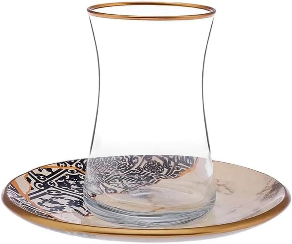 Set de ceai Karaca Aris cu 12 piese pentru 6 persoane - Serviciu rafinat din porțelan pentru o savurare elegantă a ceaiului