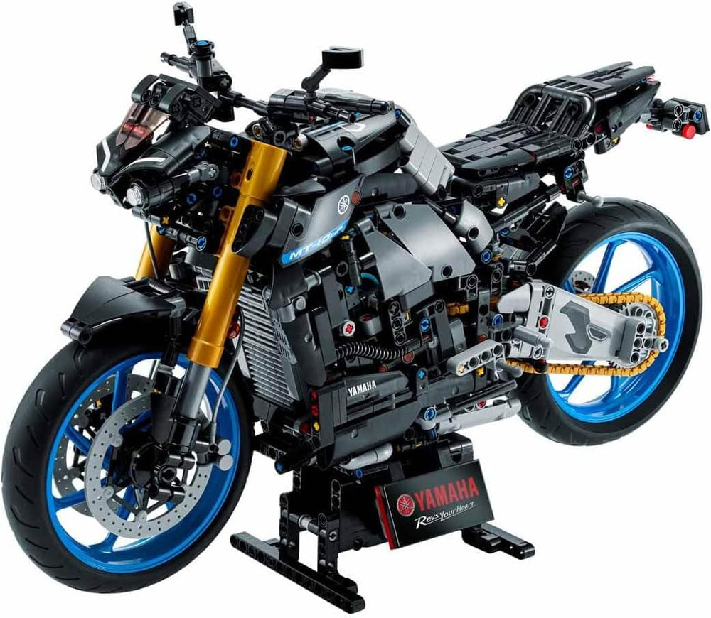 LEGO 42159 Technic Stavebnice modelu motocyklu Yamaha MT-10 SP pro dospělé, autentický model vozidla se čtyřválcovým motorem, funkční řízení a aplikace Ar, dárek pro muže a ženy Stavebnice Besuche den LEGO-Store