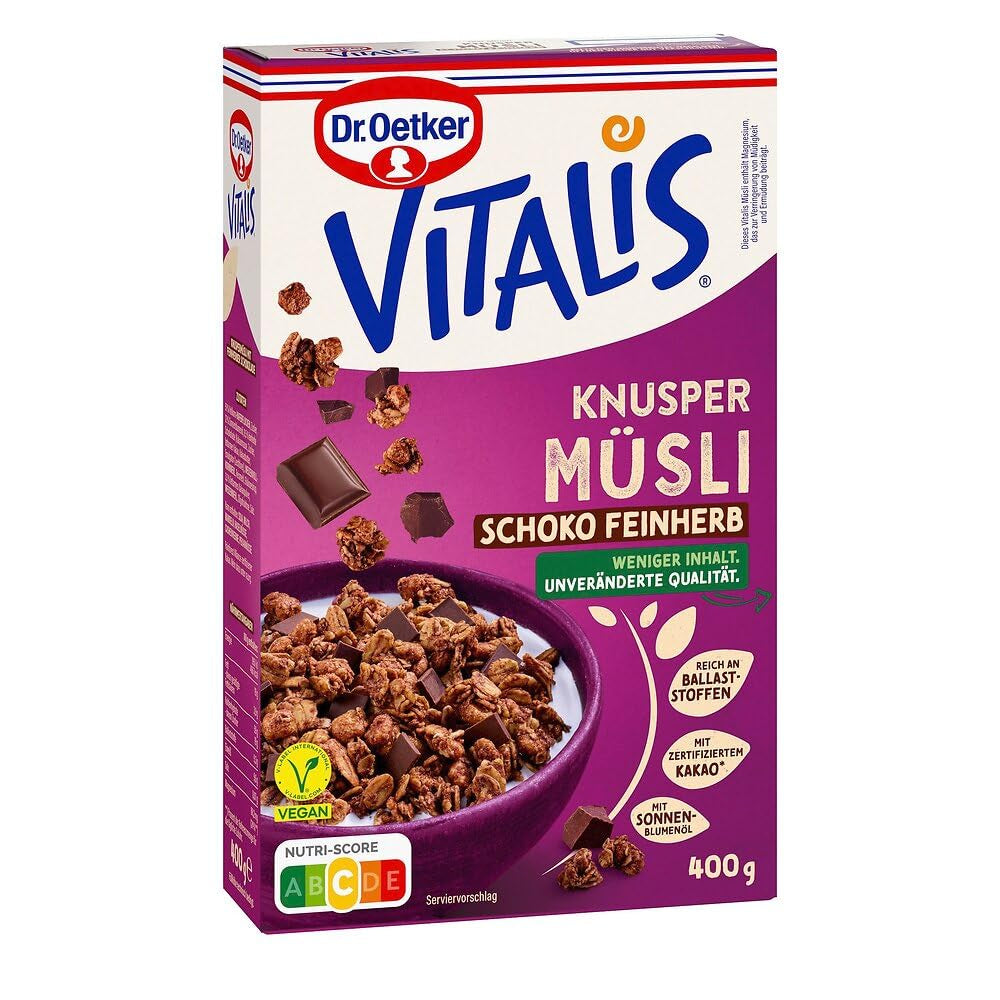 Oetker Vitalis Křupavé medy: Medové křupavé müsli ke snídani a svačině, 5 balení (5 x 600 g)