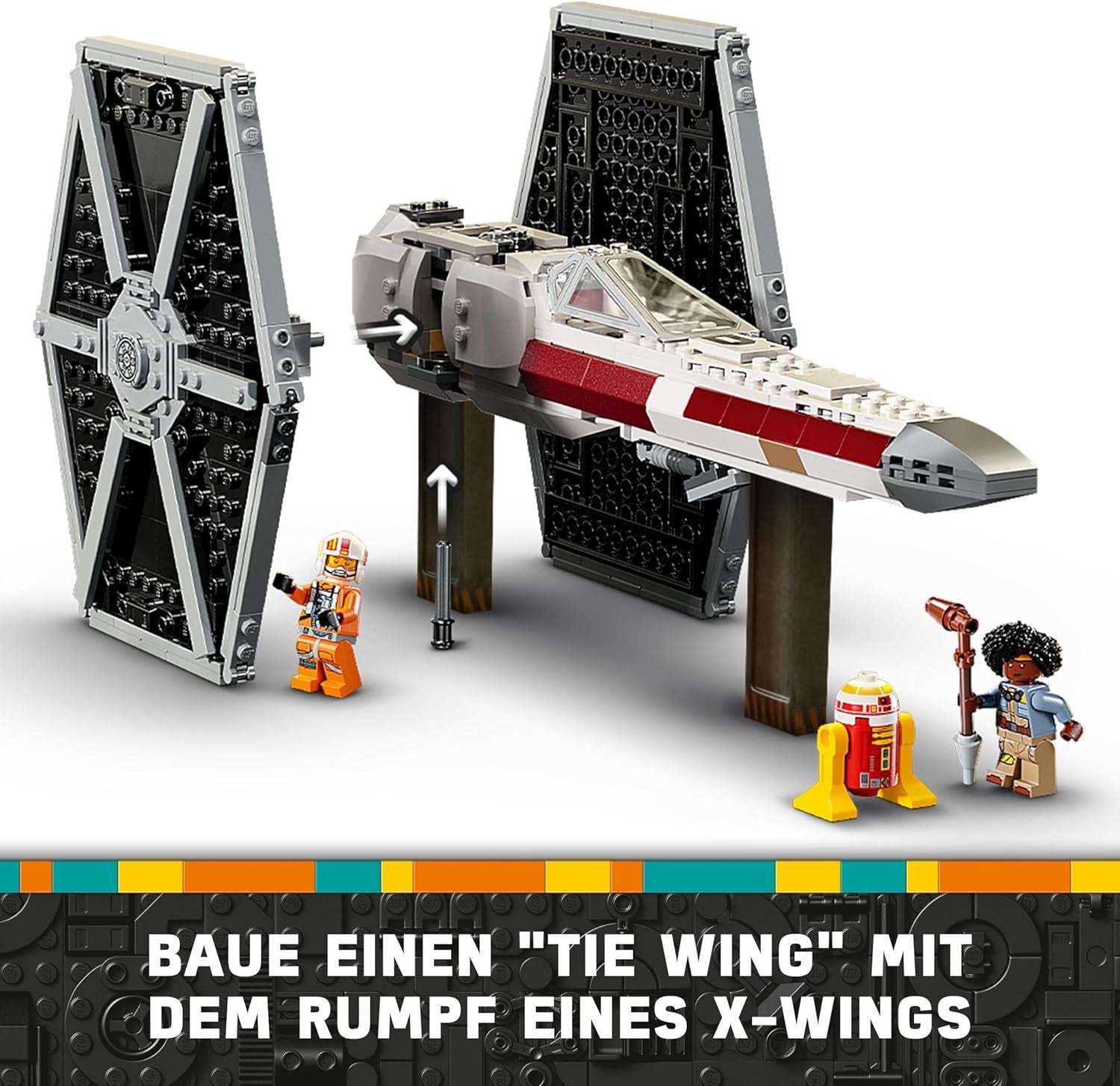 LEGO Star Wars TIE Fighter & X-Wing Mashup, Hračka na sestavení Starfighter, Nápad na dárek pro děti, Přizpůsobitelné hvězdné lodě, Dárek pro chlapce, dívky a všechny fanoušky 75393 Stavebnice Beuche den LEGO-Store