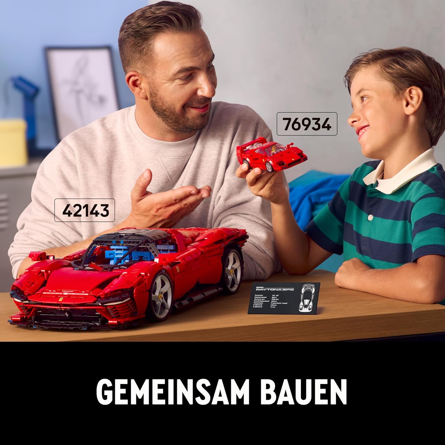 Stavebnice LEGO Technic Ferrari Daytona SP3 v měřítku 1:8, červený supersportovní vůz, rozšířený sběratelský předmět modelu auta, konečný koncept auta 42143 Stavebnice Besuche den LEGO-Store