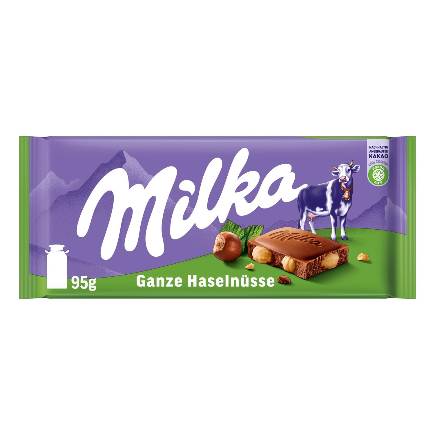 Milka Mléčná čokoláda s celými lískovými oříšky - Čokoláda s křupavými oříšky - 17 x 95g