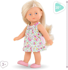 Sada Les Trends Corolline Rosy Miniwelt, Vollvinylpuppe mit langem Haar, Bürste, extra Outfit v Geschenkbox, 4 kusy, Vanilleduft, 20 cm, ab 3 Jahren