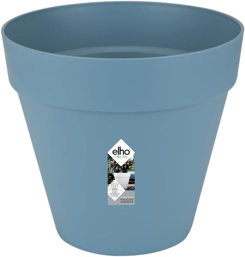 elho Loft Urban Round 40 - Ghiveci de flori pentru exterior - Plastic 100% reciclat - Ø 38,5 x H 35,3 cm - Negru/Antracit