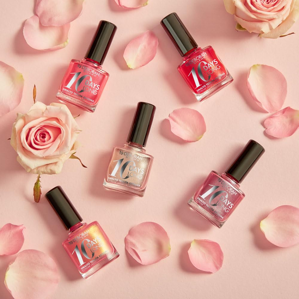 Lak na nehty č. 39 Geranium Red, s 10denním účinkem, vydrží až 10 dní bez úprav nebo UV lampy, pro upravené a lesklé nehty.