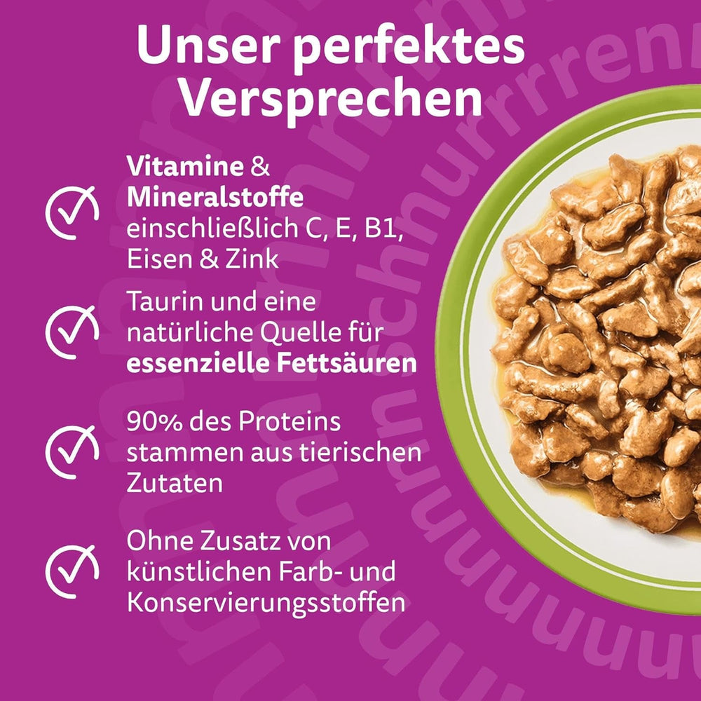 Hrană umedă Whiskas Senior 7+ Selecție mixtă în sos, 48 pliculețe, 12x85g (pachet de 4) – Hrană umedă de înaltă calitate pentru pisici de 7 ani și peste