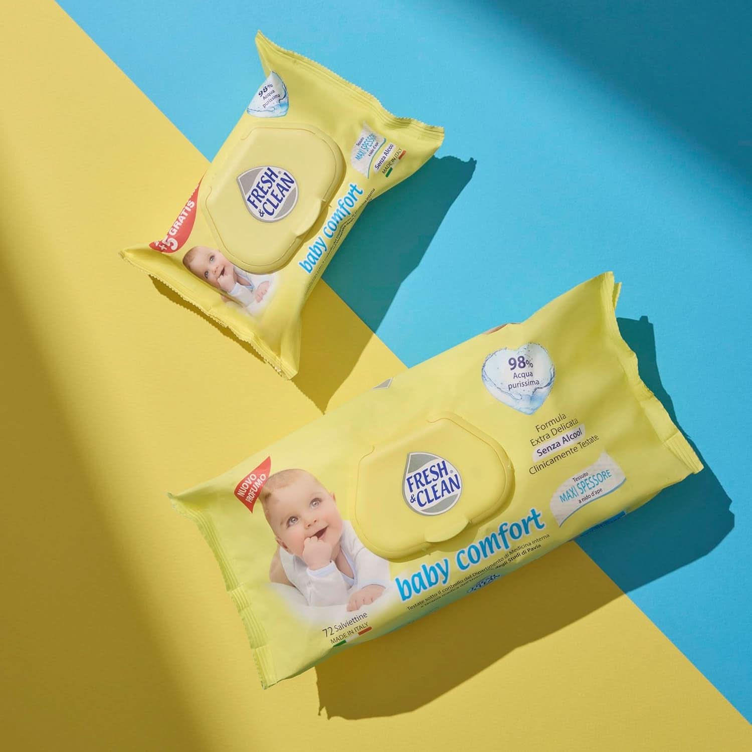 Milleusi Classic Fresh & Clean, vlhčené ubrousky, 72 ks Dětské vlhčené ubrousky Naty Shop