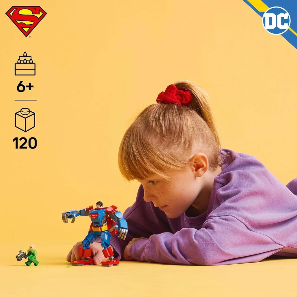 LEGO DC Superman Mech vs. Lex Luthor – Hračka superhrdiny se 2 minifigurkami – Sestavitelná akční figurka s pohyblivými pažemi, nohama a prsty – Dárek pro chlapce a dívky Věk 6+ 76302 Stavebnice Besuche den LEGO-Store