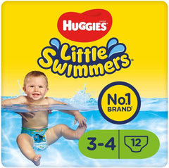 Plavecké plenky Huggies Little Swimmers, velikost 3-4, 12 balení, 7-15 kg
