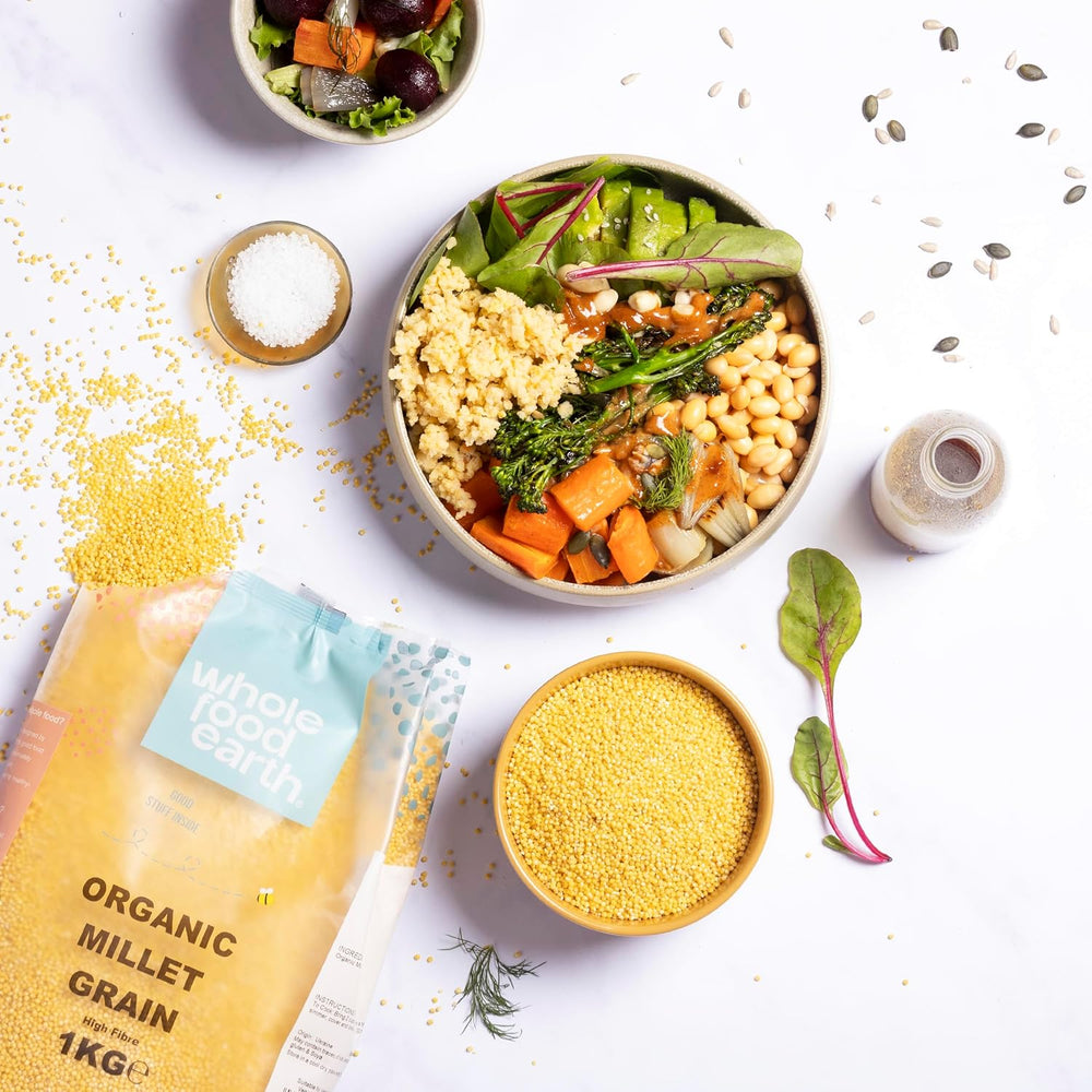 Jáhly bio Wholefood Earth 2 kg | Bez GMO | Vegan | Bohaté na vlákninu | Certifikované organické