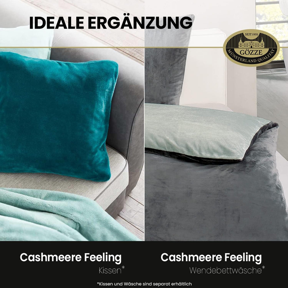 Gözze - Pohodlná deka Premium kašmírový pocit, 500 G/M², 180 X 220 Cm - hořčice Postele a přikrývky Besuche den Gözze-Store