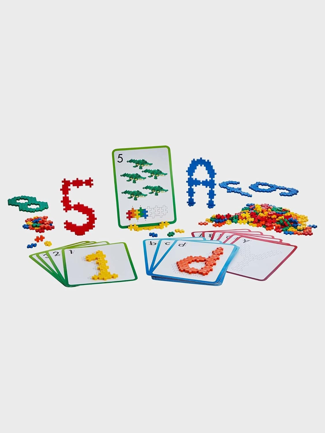 Plus-Plus 9603909 Geniales Konstruktionsspielzeug, Naučte se stavět, ABC & 123, Kreativ-Bausteine, 600 Teile