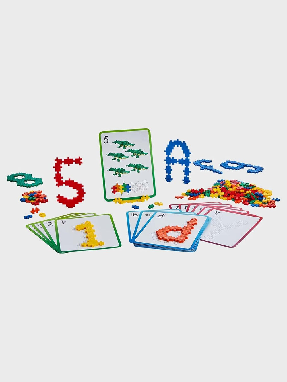 Plus-Plus 9603909 Geniales Konstruktionsspielzeug, Naučte se stavět, ABC & 123, Kreativ-Bausteine, 600 Teile