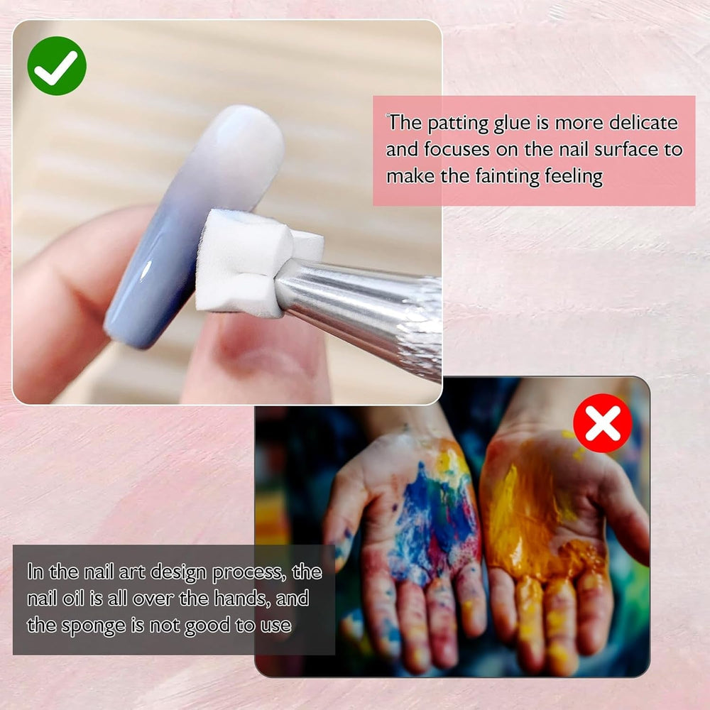 200 Stück Nail Art Schwamm Mit Metallgreifer,Nagelkunst Rendering Werkzeuge Mit Greifer,Sponge Nagel Pinsel,Nageldesign Zubehör Für Nail Art Rendering