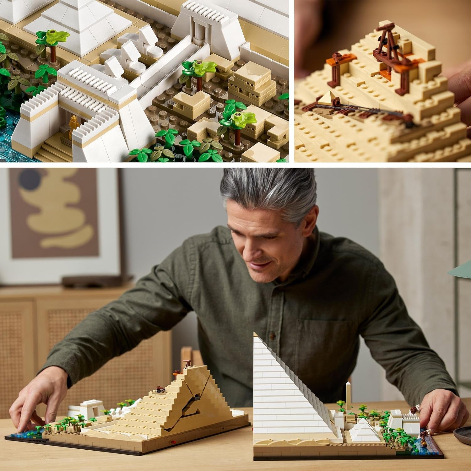 LEGO 21058 Architecture Stavebnice Cheopsova pyramida pro řemeslo jako kreativní koníček, Nápad na dárek pro dospělé, muže, ženy, matku, otce, kreativní činnost, sbírka slavných památek Stavebnice Besuche den LEGO-Store