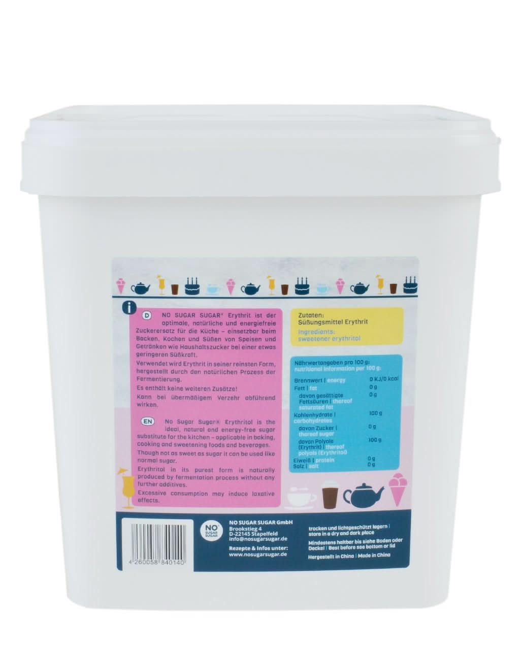 Bez cukru, přírodní erythritol bez kalorií, použitelný jako náhražka cukru, 4,5 kg sladidel Naty Shop