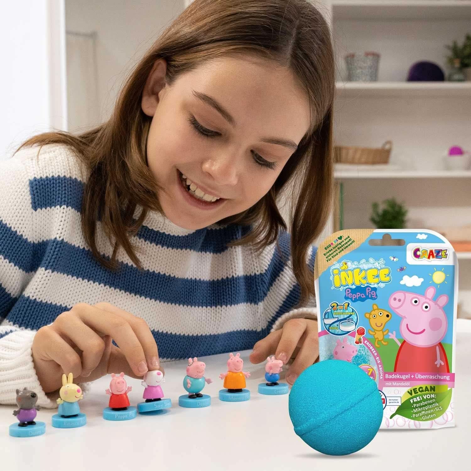 INKEE SURPRISE - Koupelové bomby Peppa Pig pro děti s hračkou Peppa Pig překvapením do vany - přísada do koupele pro děti Mother and Child Naty Shop