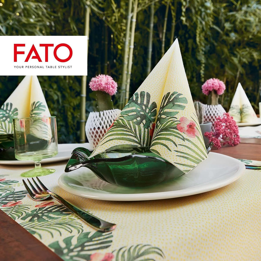 Fato - Șervețele din hârtie uscată, airlaid, efect textil, pachet cu 50 de șervețele, format 40X40 pliate în 4, Tropicana Decor