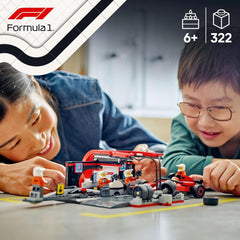 LEGO City F1 Pit Stop s týmem a Ferrari Speedster - Sada pro zastávku v boxech Formule 1 s 1 závodním jezdcem a 4 mechanickými minifigurkami - Hračka závodní auto pro kluky a dívky 6+ - 60443 Stavebnice Beuche den LEGO-Store