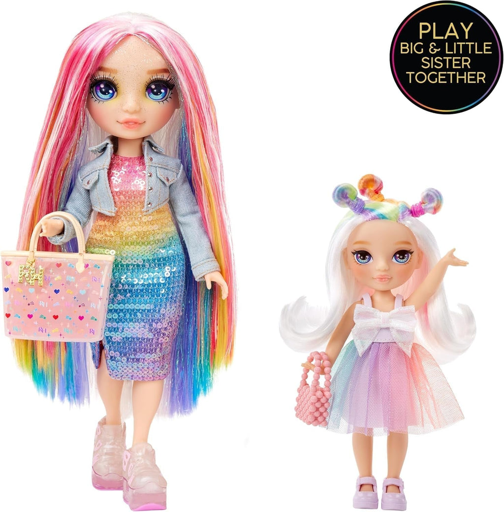 Rainbow High Littles - Opal Raine - păpușă mică, mobilă - păpușă mare de 14 cm în culorile curcubeului cu geantă și unicorn magic - pentru copii și colecționari Papusi Naty Shop