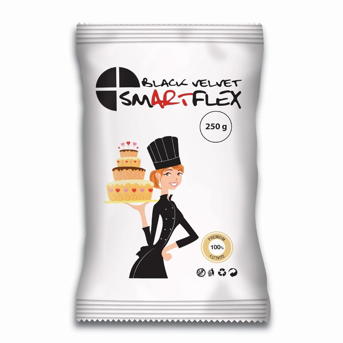 Fondant Black Velvet, 250 g Pasta de zahar Naty Shop 250 G (1 pachet)